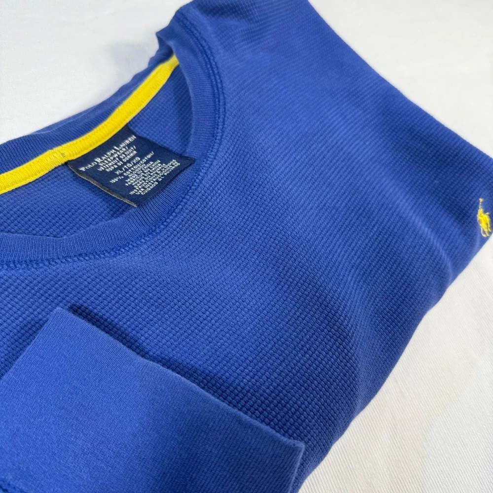 Polo Ralph Lauren Mens XL Blue Long Sleeve Sleepwear Pajama Top Thermal